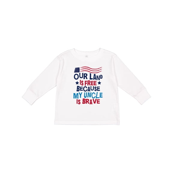 Inktastic Military Uncle Proud Nephew Freedom Boys or Girls Long Sleeve Toddler T-Shirt