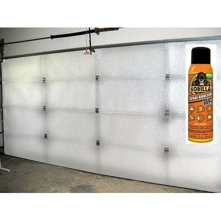 

2 Car White Garage Door Insulation Kit R8 16x7 (21inch) (Gorilla Glue)