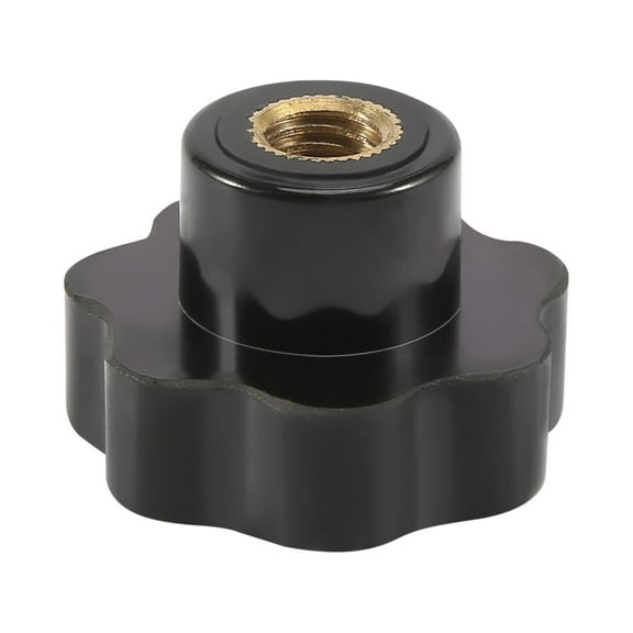 New Arrivals M10 10mm Dia Thread Black Plastic Star Head Clamping Knob Grip