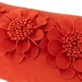 thumbnail image 6 of JWH 3D Handmade Decorative Velvet Flower Accent Pillow Case Cushion Cover Rectangle for Room Decor Girl Gift 12x20inch in Orange, 6 of 8