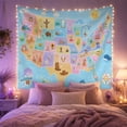 thumbnail image 2 of Illustrated United States Map Tapestry Wall Hanging, 2 of 7