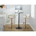 thumbnail image 3 of LumiSource Gold Metal, Cream Velvet Jie Adjustable Barstool - Set of 2, 3 of 6