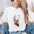 thumbnail image 4 of Jollimate Reaching Hand of Jesus T-Shirt, Jesus Is King Christian Graphic Tee, Religious Faith Shirt for Women, 4 of 6