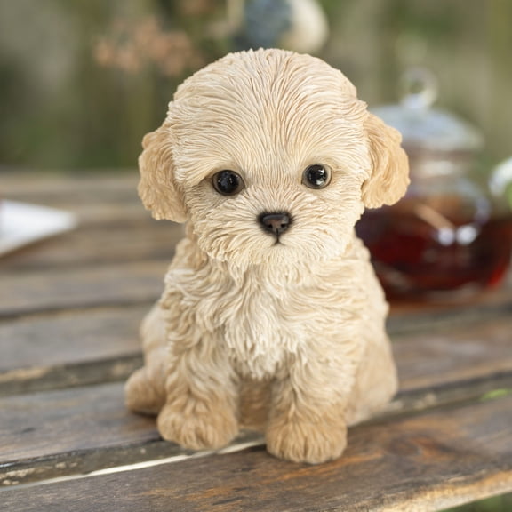 SOREAL Brown Labradoodle Decorative Puppy Figurine for Home & Garden Décor, Handpainted Polyresin Dog Statue, Realistic Design | Gift for Dog Lovers | Weather-Resistant Indoor/Outdoor Decor