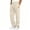 Beige, variant on SYwaren Sweatpants Men's Straight Leg Drawstring Split Hem Slit Hem Solid Color Leather Patch Casual