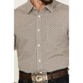 thumbnail image 3 of Gibson Trading Co Men's Geo Print Short Sleeve Button-Down Western Shirt Taupe Medium, 3 of 4
