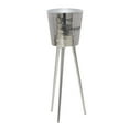 thumbnail image 6 of DecMode Round Aluminum Metal Tall Floor Champagne 3 Bottle Gray Ice Bucket, 6 of 9