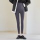 thumbnail image 5 of Gibobby Mujeres Tallas grandes Terciopelo Engrosamiento Ropa de maternidad Pantalones de vientre Noveno pantalones Pantalones de cuero de falso Leggings embarazadas (Gris, M), 5 of 5