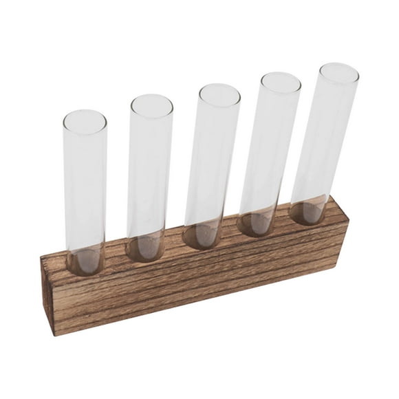 Glass Plant Propagation Station With Wooden Stand Desktop Plant Terrarium Home Decor