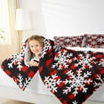 thumbnail image 4 of Feelyou Snowflake Queen Comforter Set for Teens, Black Red Plaid Bedding Sets, Merry Christmas Reversible Bedding Comforter Set, Microfiber Bedroom Decor, 3pcs, 4 of 8