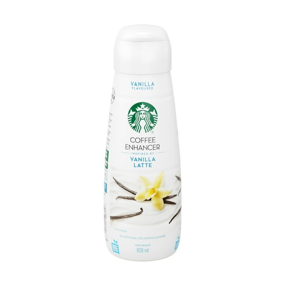 Starbucks Vanilla Latte Coffee Enhancer, Notes of Rich Vanilla, For Hot & Iced Coffee, No Artificial Colours or Flavours, Prepared in Canada, Real Canadian Dairy, 828 mL