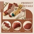 thumbnail image 2 of Women Vintage Striped Wool Socks, Fall Winter Warm Hiking Crew Knit Soft Socks 5 Pairs, 2 of 5