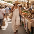 thumbnail image 7 of Womens Baggy Overalls Jumpsuits Sleeveless Oversized Wide Leg Rompers with Pockets Loose Casual One Piece Jumper Beige, 2XL, 7 of 7