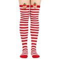 thumbnail image 2 of LWNYDPLSD 2024 Womens Christmas Thigh-High Christmas Striped Cotton Thigh High Tube Sock Over Knee Boot Socks Clearance Sale E, 2 of 5