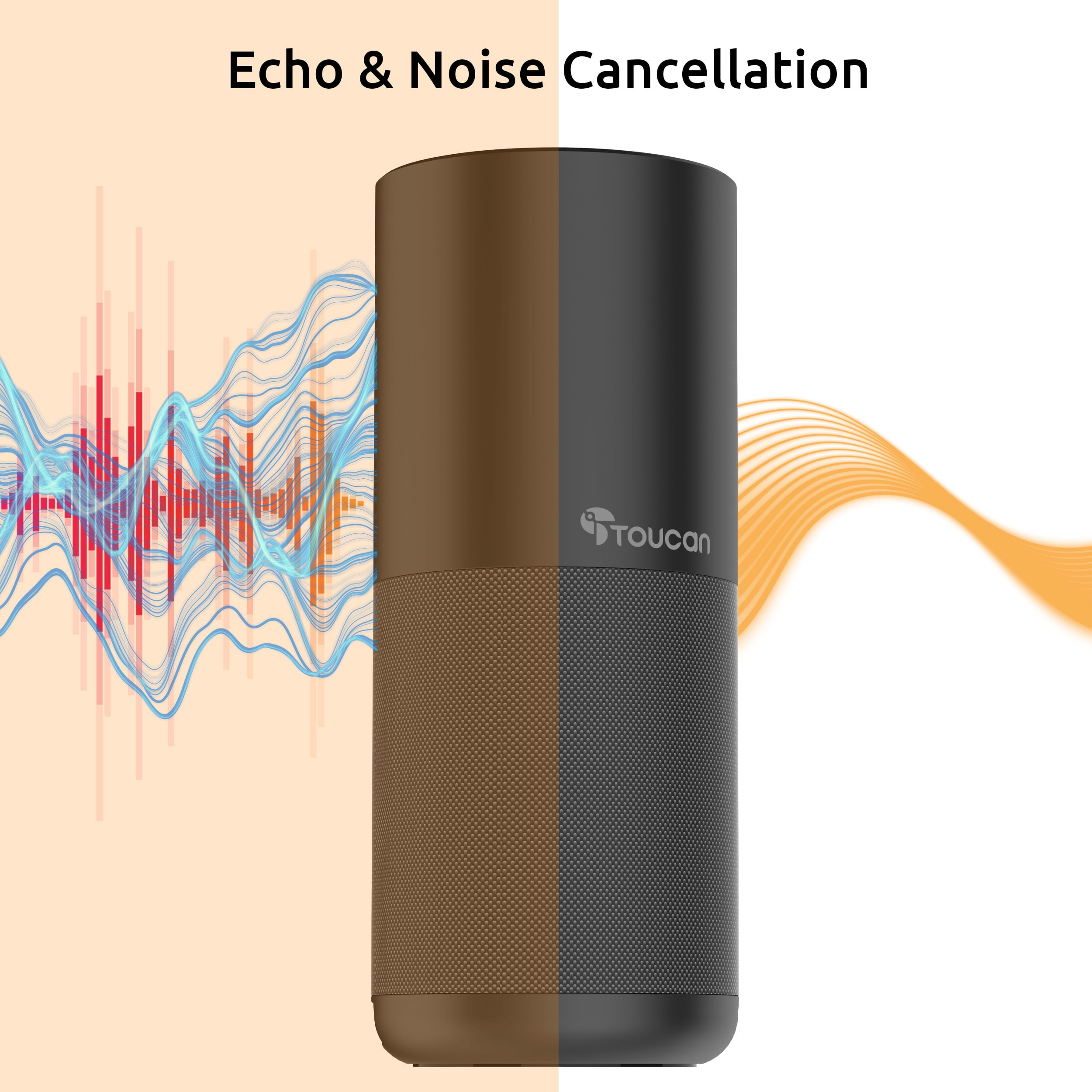 Toucan Conference Speaker with 4 Built-in Echo-Canceling Microphone - Black