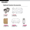 thumbnail image 7 of Houzer Legend 33 in Stainless Steel Topmount 80/20 Small Left Double Bowl Kitchen Sink with Strainer and Grid - LHD-3322-C, 7 of 7