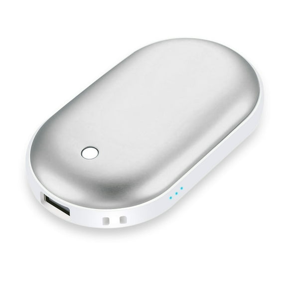 Myriann USB Rechargeable Pocket Portable Winter Hand Warmer-Silver