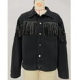 thumbnail image 5 of Goodtrade8 Denim Womens Jackets Tassels Jean Jacket Long Sleeve Casual Solid Color Button Womens Tops, 5 of 7