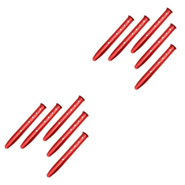 Guardoinrt Set of 5 Portable Tent Stakes Pegs Ground Nails Robust and Resilient Snow and Sand Camping Red 31cm 2Set