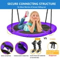 thumbnail image 4 of Hishine 43" 220LBS Saucer Tree Swing for Kids, Waterproof Flying Saucer Swing with A Swivel, Hanging Straps, Adjustable Ropes, Round Mat Spinner Swing for indoor/playground swing set,Purple, 4 of 8
