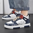 thumbnail image 2 of Men'S Fashion Street High-Top Skateboarding Shoes |  Suitable for Outdoor Activities, Faux Upper, PVC Sole ，Comfortable Non-Slip Lace-Up Sneakers with Wave Pattern, 2 of 8