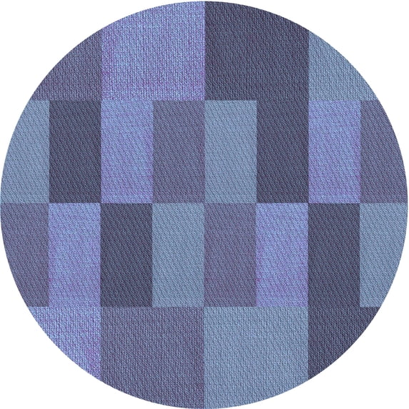 Ahgly Company Indoor Round Patterned Deep Periwinkle Purple Area Rugs, 5' Round