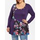 thumbnail image 1 of Botón floral del tamaño extra grande adornado camiseta Rosegal Sudaderas y sudaderas con capucha, 1 of 5