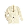 thumbnail image 4 of Aran Woolen Mills Women's Merino Wool Grandad Cardigan Sweater - Cable Knit, 4 of 5