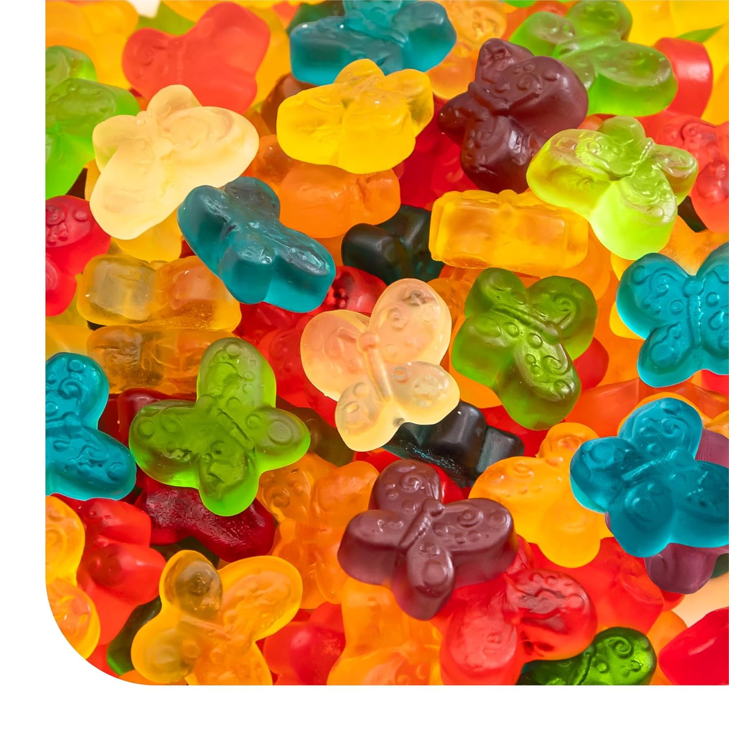 2 Lb Pack - Gummy Butterflies, Gummy Candy, Assorted Fruit Flavored