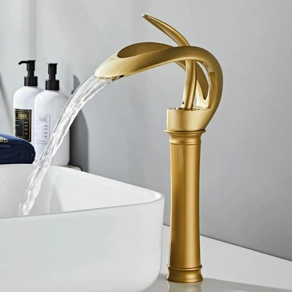 Bathroom Basin Faucet Black Bathroom Faucet Brass Creative Grey Sink Mixer Tap Hot & Cold Waterfall Basin Faucet