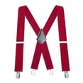 thumbnail image 1 of DEBGFS Bretelles pour Hommes à Dos en X 2 Pouces de Large, Ajustables, Unies, Droites, avec Pince Robuste pour Pantalon de Travail, Rouge, 1 of 8