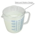 thumbnail image 5 of 500ml/16oz Glass Measuring Cup with Lid, Easy Grip Handle and V-Shaped Spout, Three Measurement Scale(OZ, Cup, ML) , Coffee Milk Frothing Pitcher Latte Maker in Kitchen Restaurant, 5 of 7