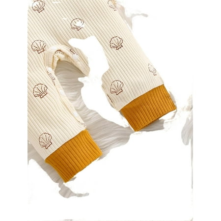 

Casual Cartoon Round Neck Sweatshirt Long Sleeve Beige Baby Jumpsuits (Baby s)