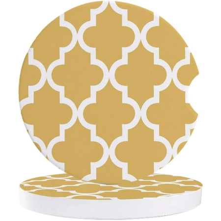 

FMSHPON Geometric Style Orange Plaid Moroccan Pattern Set of 6 Car Coaster for Drinks Absorbent Ceramic Stone Coasters Cup Mat with Cork Base for Home Kitchen Room Coffee Table Bar Decor