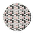 thumbnail image 1 of Coffee Mouse Pad for Computers, Mugs Teacup Modern Pastel Cafe Drinking Beverage Graphic Repetition, Round Non-Slip Thick Rubber Modern Mousepad, 8" Round, Pink Pale Taupe Dark Grey, by Ambesonne, 1 of 2