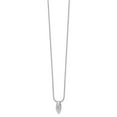 thumbnail image 3 of Auriga Fine Jewelry 925 Sterling Silver 1.5 mm Rhodium-Plated Satin and Polished Diamond Necklace for Women 20", 3 of 6