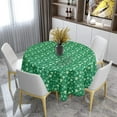 thumbnail image 4 of St Patrick''s Day Round Tablecloth 60 inch - Waterproof Spillproof Stain Resistant Spring Shamrock Patterned Washable Table Cloth for Dining Room Kitchen Party, Green Clover, 4 of 5