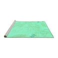 thumbnail image 2 of Ahgly Company Machine Washable Indoor Round Abstract Turquoise Blue Modern Area Rugs, 6' Round, 2 of 4