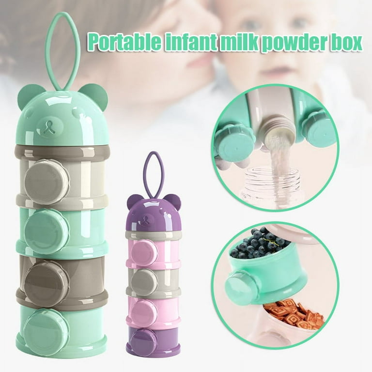 Little Bear Milk Powder Box, Purple Four-layer Portable Milk