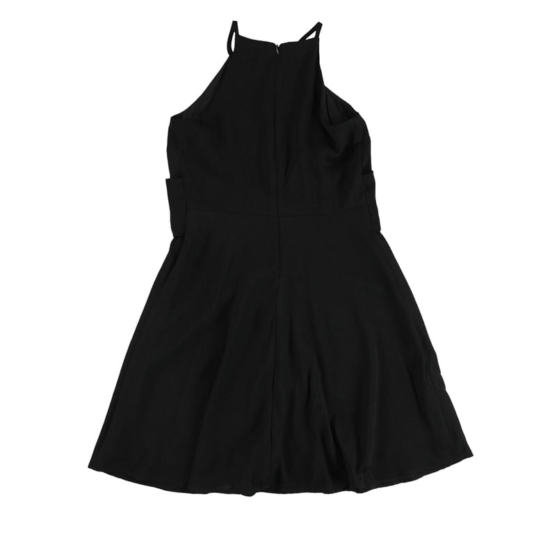 Bar III Womens Tie Waist Halter A-line Dress - Black - X-Small Bar III Womens Tie Waist Halter A-line Dress - Black - X-Small