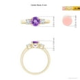 thumbnail image 4 of ANGARA Natural Classic Amethyst and Diamond Three Stone Engagement Ring in 14K Yellow Gold for Women (Size-6mm) | February Birthstone, Anniversary, Jewelry Gift for Women | Natural Amethyst Ring, 4 of 9