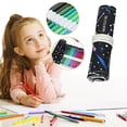 thumbnail image 2 of Estuche para lápices Starry Sky A, estuche para lápices de colores con diseño de cielo nocturno, estuche para lápices de lona de gran capacidad para estudiantes, estuche enrollable con 12, 24, 36, 48, 2 of 8