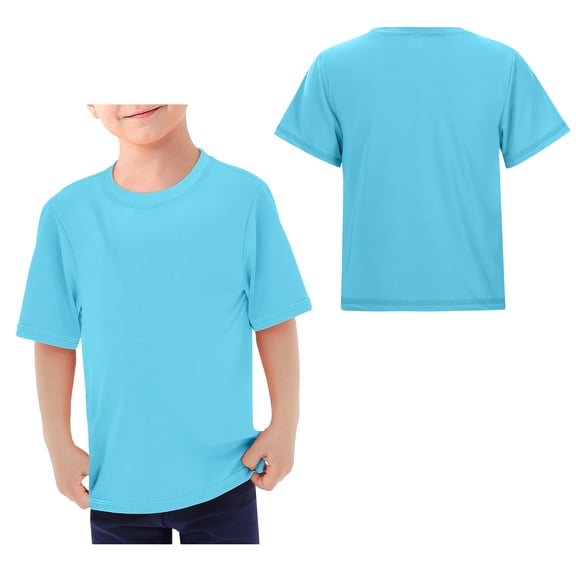 Rash Guard Swim Shirt for Girls Short Sleeve Sun Swimwear Quick Dry Boys Swim Shirts Size 7-8 Years