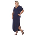 thumbnail image 3 of White Mark Women's Short Sleeve V-neck Maxi Dress, 3 of 6