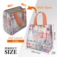 thumbnail image 3 of Pioneer Flower Floral Print Pattern Insulated Lunch Bag for Women & Adults,Large Portable Soft Cooler Lunch Bag,Thermal Food Storage Tote with Pearl Cotton,8.66L,8.75x5.75x9.5 Inch, 3 of 6