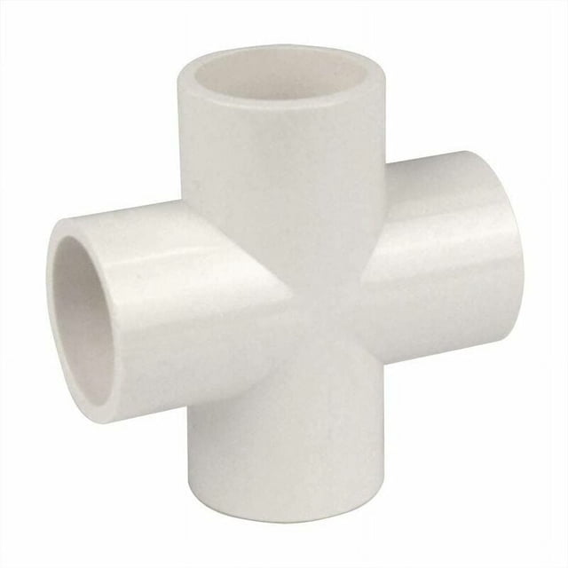 4 Way Cross Pvc Fitting High Tensile, Acid And Alkali Resistant Ultra-deep Sleeve For Safer Attachment, For Diy Pvc Structures, 10pcs
