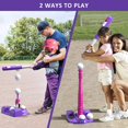 thumbnail image 2 of Set de juguetes de béisbol QDRAGON 2 en 1 T Ball para niños de 3 a 8 años, color rosa, 2 of 8