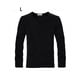 thumbnail image 4 of Minnieouse Top básico para hombre, ropa interior cálida de manga larga con cuello redondo, Base para clima frío, ropa de Color sólido, Jersey, Camisetas L Negro Tipo 2, 4 of 6