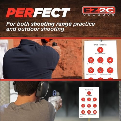 50 EZ2C Targets Style 17: Dot Torture Training Drill Paper Targets 11"x17"Tear-off Pad of 50