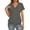 Grey, variant on Women's Tops Double-Layered V-Neck Short Sleeve Blouses Solid Color Banded Hem Summer Relaxed Fit Daily Wear Tees